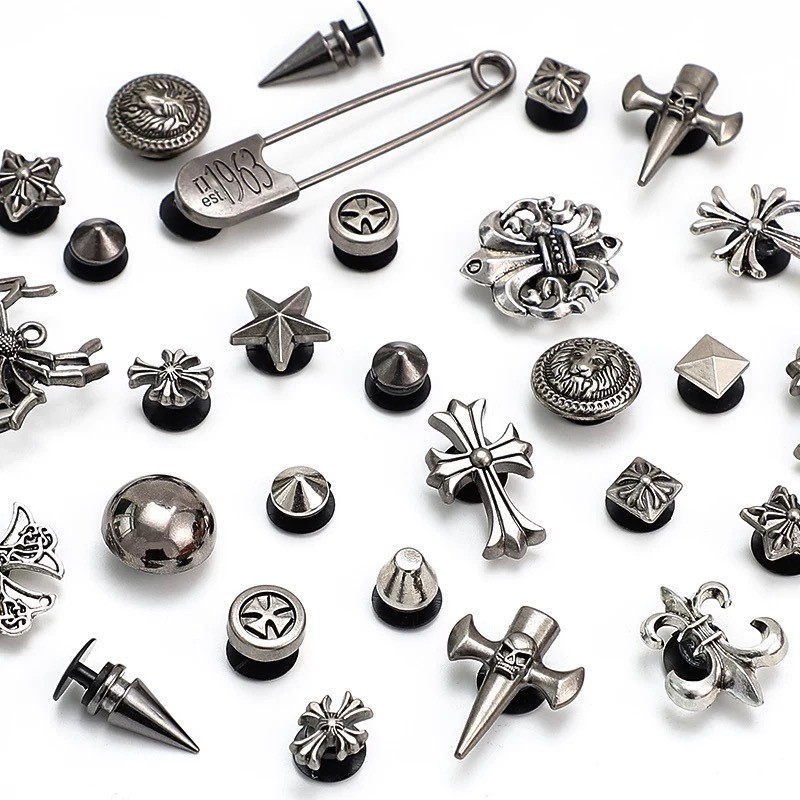 รองเท้าแตะแฟชั่น อุปกรณ์เสริม, Crocs Jibbitz Charms, jibbitz Set, รองเท ้ าแตะคุณภาพสูง อุปกรณ์เสริม, อุปกรณ์รองเท้า Punk Chain โซ่โลหะ