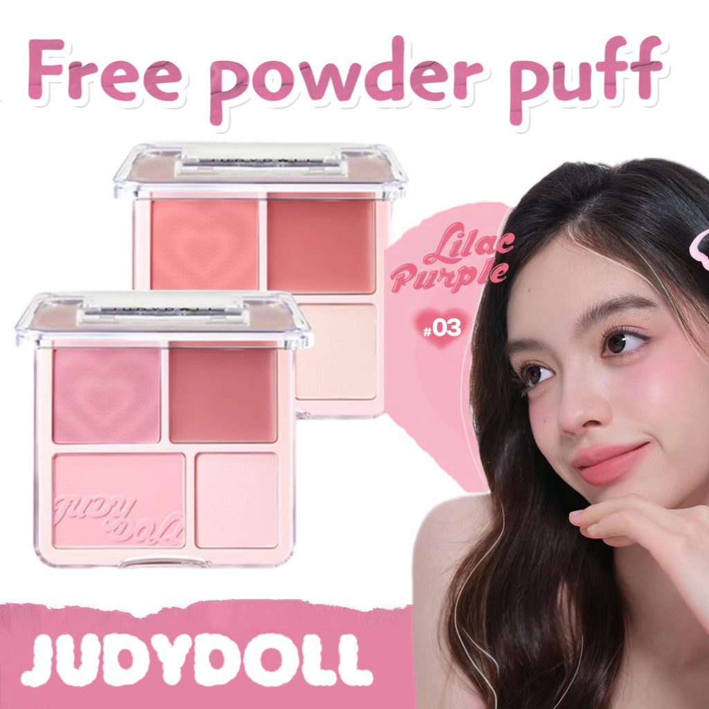 Judydoll [จัดส่งรวดเร็วจาก Hanoi] Judydoll Blush 4 Colours Natural Brightening Face Palette