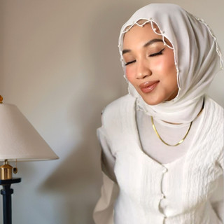 แฟชั่น ใหม่มาเลเซียชีฟองฮิญาบกับมุกโซ่ลูกปัดแต่งงานที่มีคุณภ…