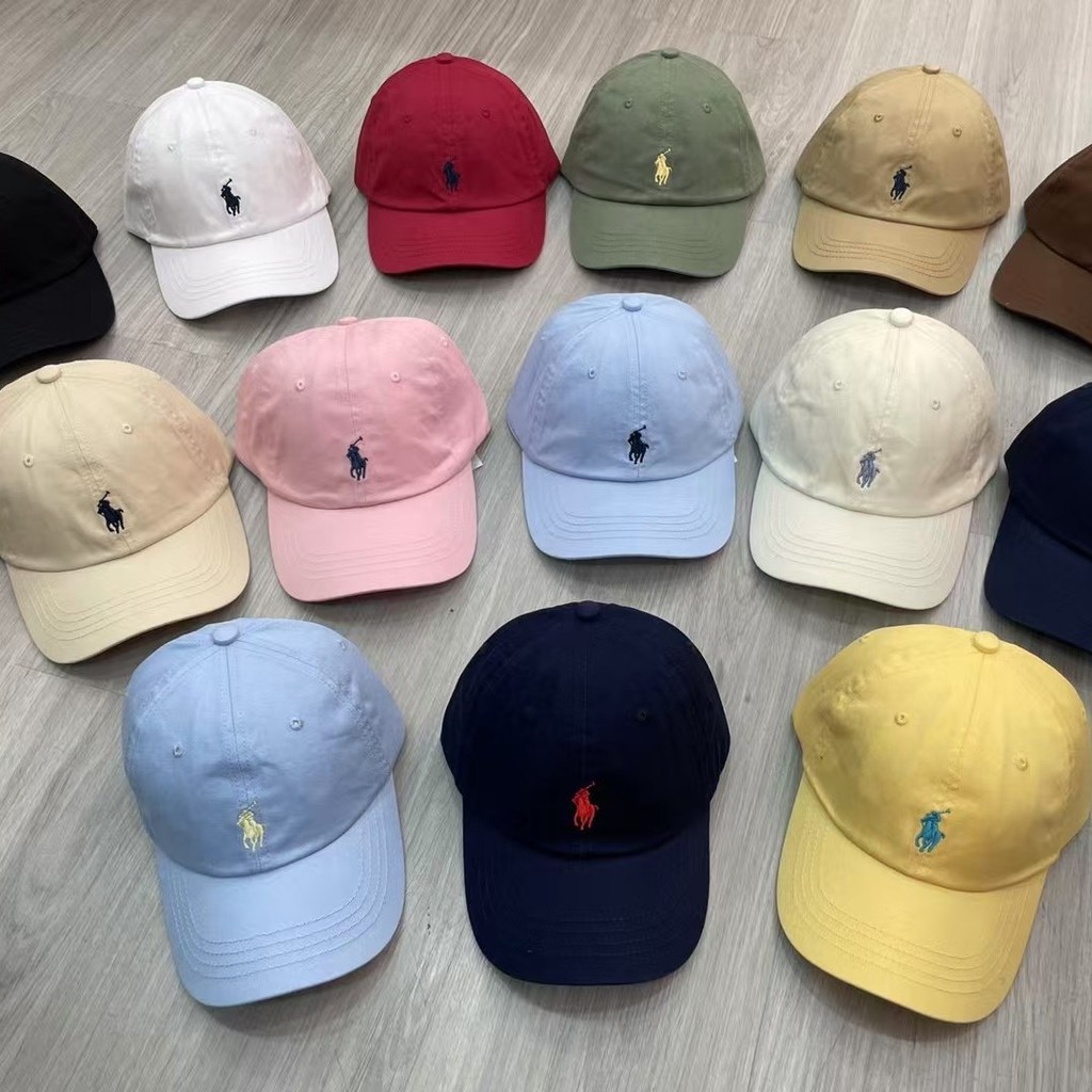 ใหม่สี Pony polo เบสบอลหมวกผู้หญิงนุ่มกว้าง Brim All-Match Face-ดูขนาดเล็ก Four Seasons Peaked กีฬาบังแดด