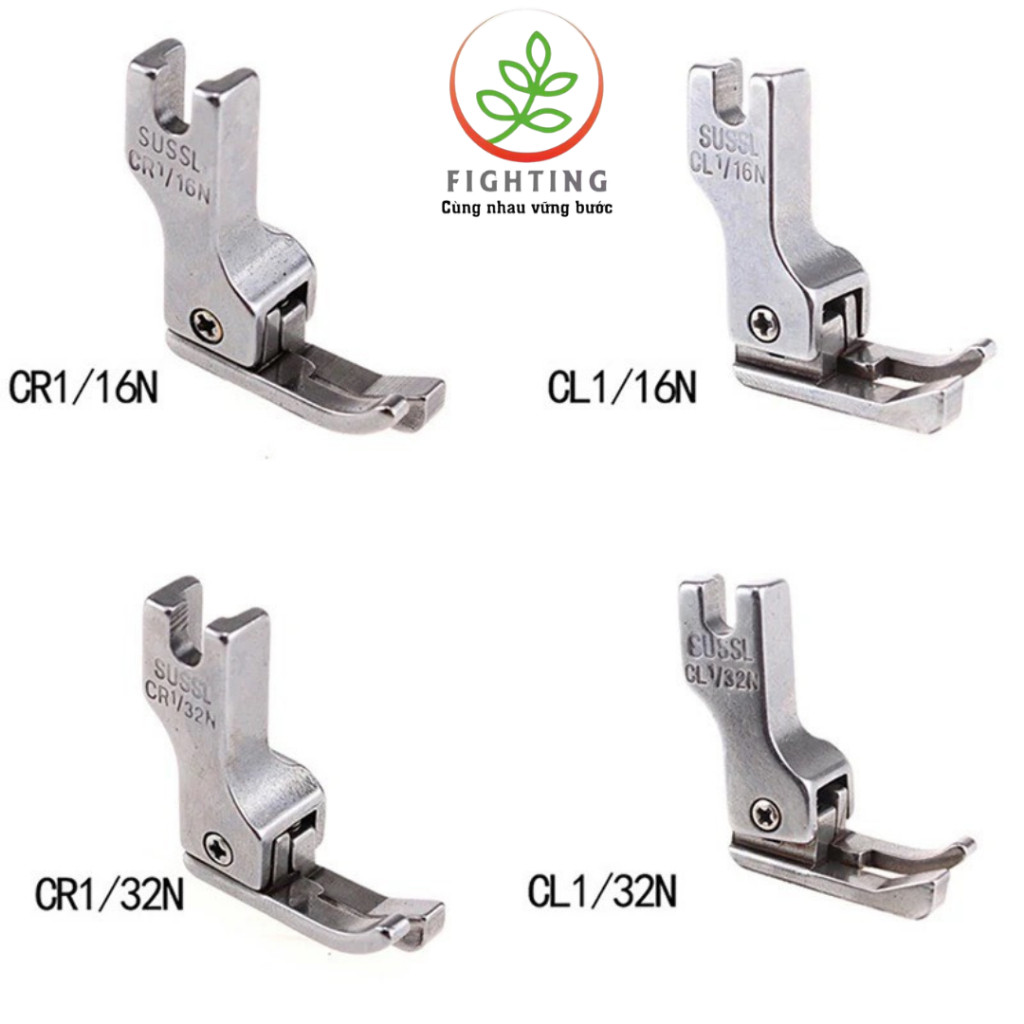 IRON ตีนผีติดเปลือกตา 1mm CR1/32N, CL1/32N, 2 ถ้วย CR1/16N และ CL1/16N จักรเย็บผ้าอุตสาหกรรม (ซ้าย/ข