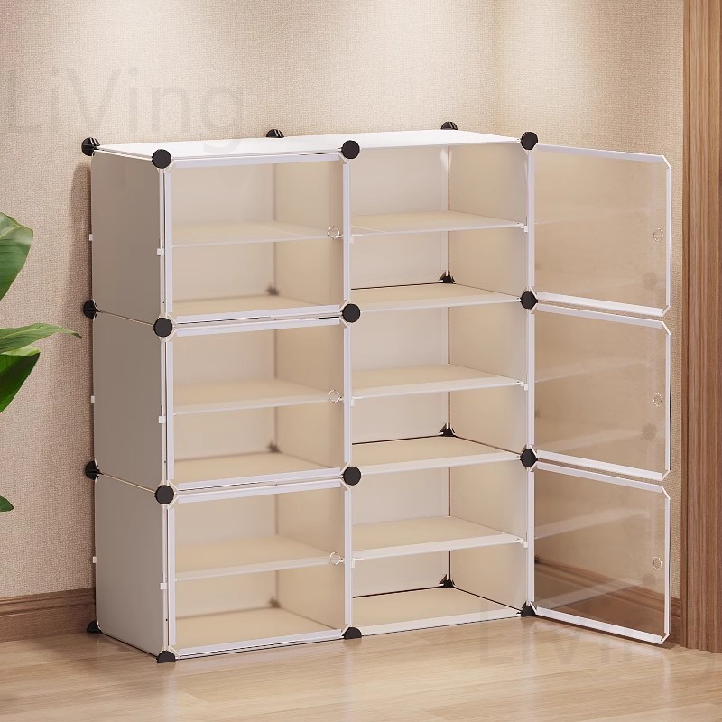 Living ชั้นวางรองเท้า PVC ตู้วางรองเท้า กันน้ำ ตู้ใส่รองเท้า โครงสร้างเหล็ก  ชั้นวางรองเท้า ชั้นพลาสติกเหนัยว