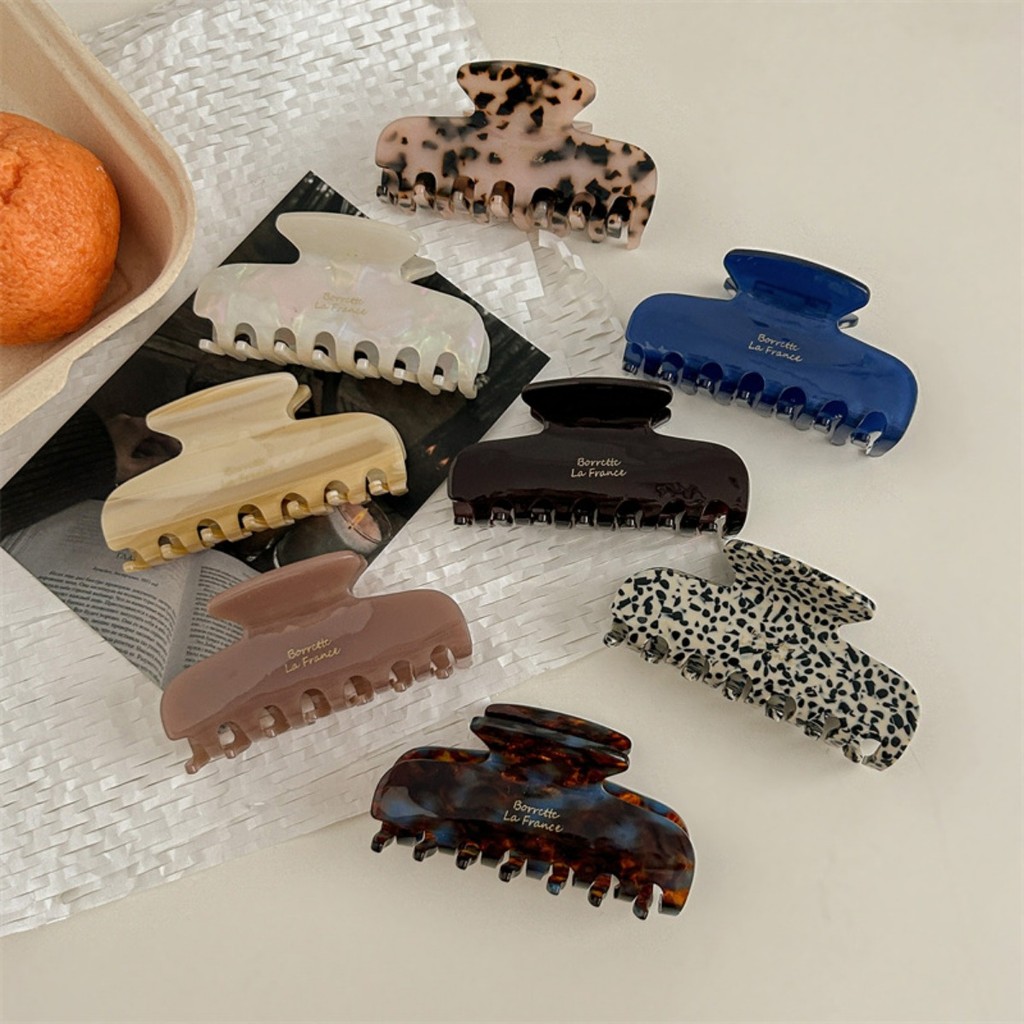 ✨✨✨ส่งฟรี ✨✨✨Ins สาว Gold Label Acetate แผ่นคลิปฉลามขนาดใหญ่อารมณ์หวาน Simple Hairclip Barrette ผู้ห