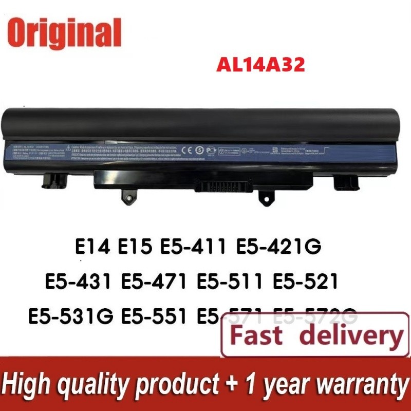 ✿แบตเตอรี่โน๊ตบุ๊ค Acer AL14A32 ของแท้ ORG / ของเทียบเท่า OEM / สำหรับ ASPIRE E14 E15 E5-411 E5-421G