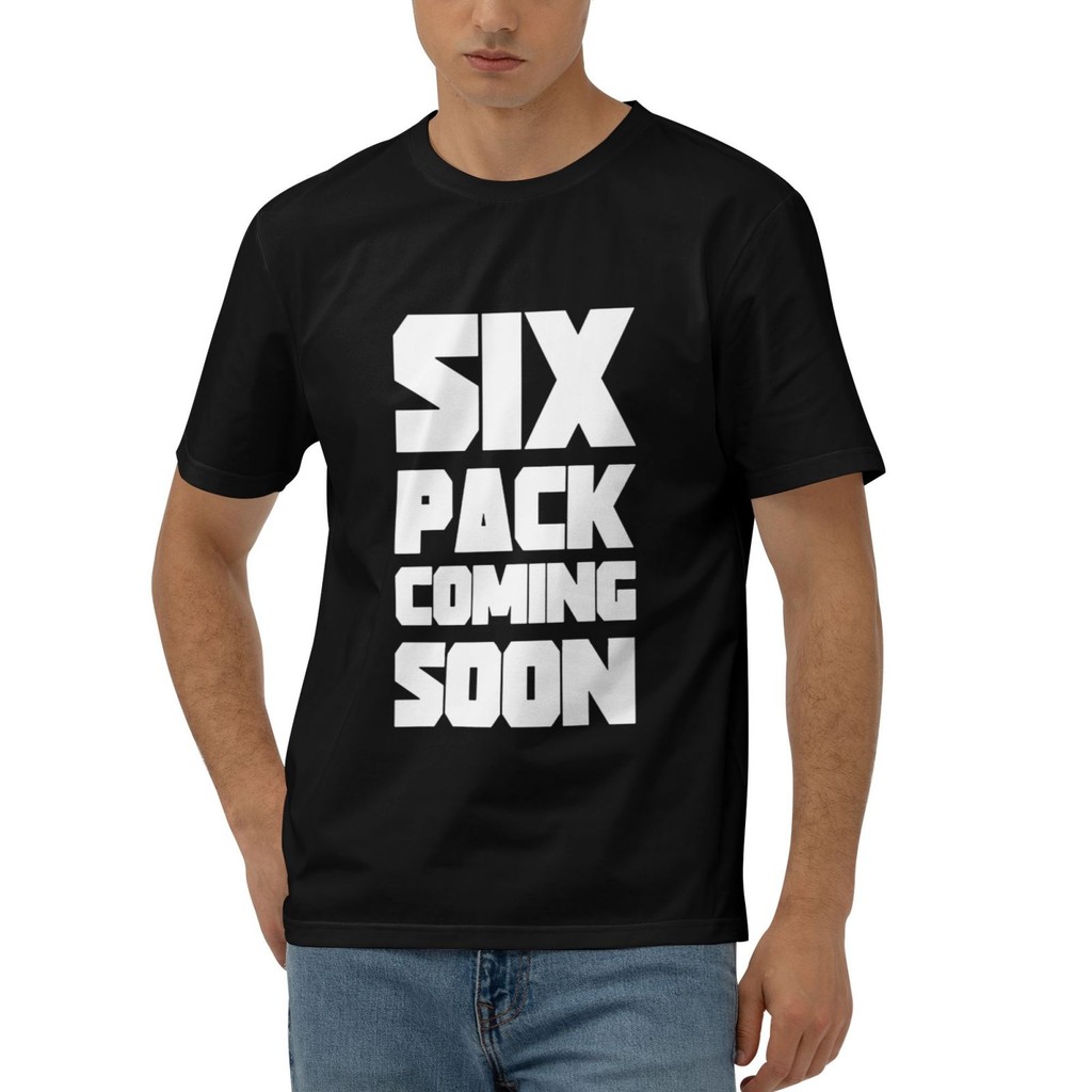 Six Pack Coming Soon Designer Sleeves เสื้อยืดพิมพ์ลายแบบกําหนดเอง
