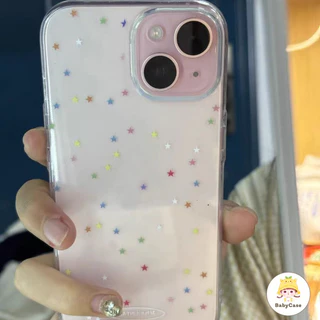 เคสไอโฟน15 11 สำหรับ iPhone 13 11 15 14 12 Pro Max 8Plus 7Plus XR 8 7 14 15 Plus XS X Max SE 2020 ปกอ่อนดาวสดสีสันสดใส