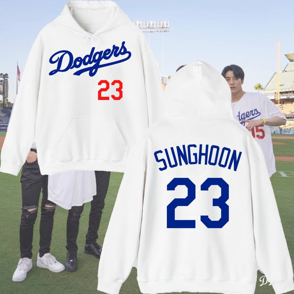 Enhypen Dodgers Sweatshirt Heseung Jungwon Jay Jake Sunghoon Sunoo Ni-Ki Hoodie Cotton Pullover Hood