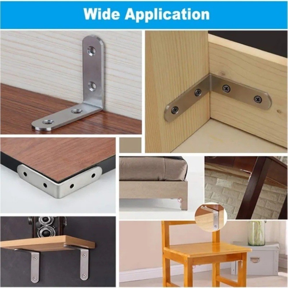 สแตนเลส ล-รูปวงเล็บมุมเฟอร์นิเจอร์วงเล็บมุมร่วมมุมเชื่อมต่อสําหรับชั้นวางตู้โต๊ะเก้าอี้ - รูปที่ 4