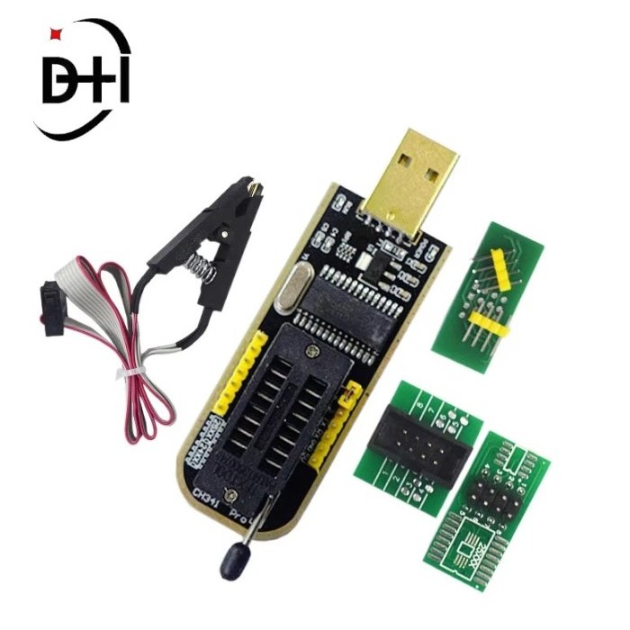 ชุดโปรแกรม IC EEPROM แฟลช CH341A Programer Clamp CH341 คลิป bios JEPIT