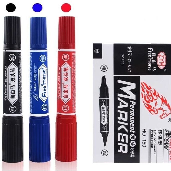 igootech ตราม้า ปากกาเคมี ปากกามาร์คเกอร์ 2 หัว Horse twin tip permanent marker