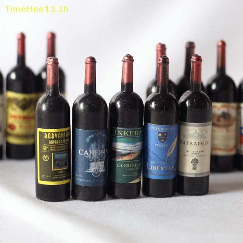 Timehee 5 ชิ้น 1/12 Dollhouse Miniature ขวดไวน์จําลองอุปกรณ์เสริมสําหรับตกแต่ง TH
