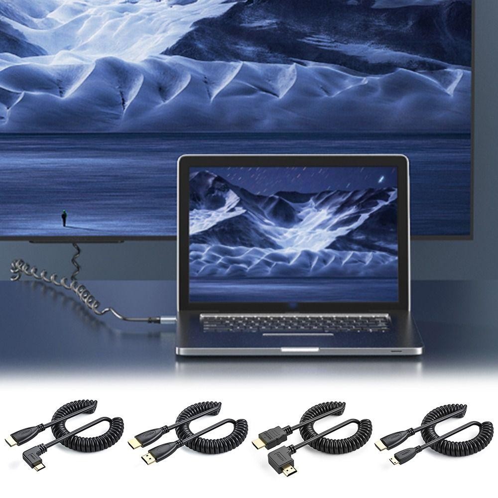 YUJINX HDMI to Mini HDMI, Telescopic Spring Cable Plug and Play สาย HDMI to HDMI, อุปกรณ์เสริมความละเอียดสูง 4K/2K @ 60hz 1080P สายอะแดปเตอร์ - รูปที่ 7