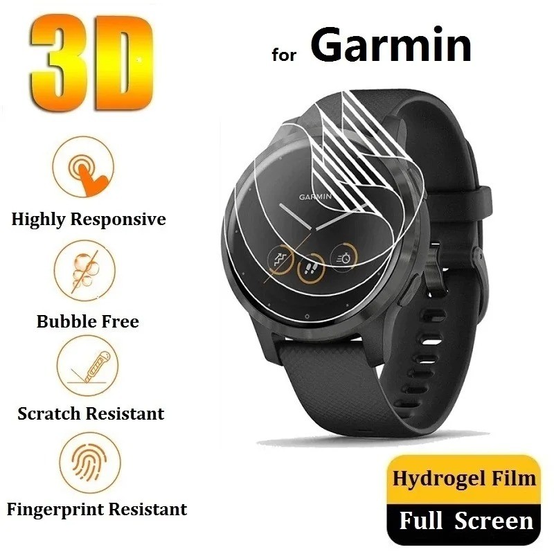 ฟิล์มไฮโดรเจลกันรอยหน้าจอ HD กันรอยขีดข่วน สําหรับ Garmin Vivoactive 5/4/4S/3/Music, Vivoactive3, Vivoactive4, Vivoactive5, Vivomove และรุ่นที่รองรับ