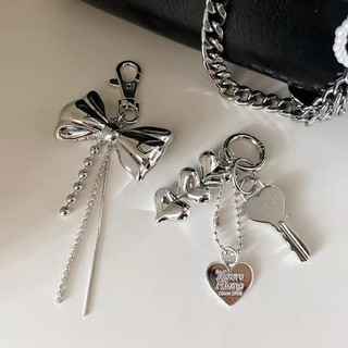 Ins เกาหลี Simpe Heart Bow Pearl โทรศัพท์ Charm สายคล้องจี้สําหรับ iPhone Samsung Accessrioes กระเป๋าพวงกุญแจผู้หญิงเชือกแขวน