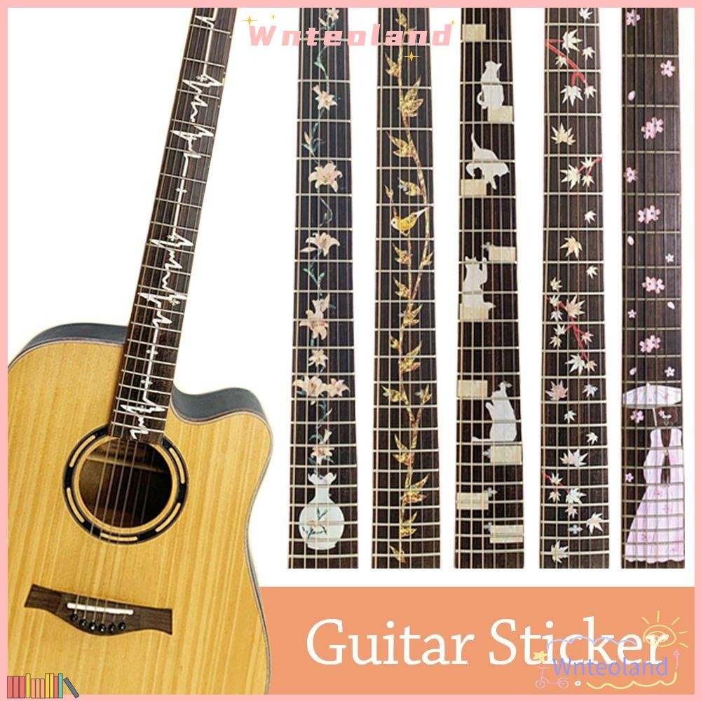 Wnteoland กีตาร์ Fretboard สติกเกอร์, PVC กีตาร์ไฟฟ้าเบส Inlay Decal, คุณภาพสูง DIY เครื่องมือตกแต่ง Guitarra อุปกรณ์เสริม Fingerboard สติกเกอร์กีตาร์เบส