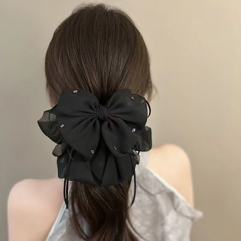 2025 Temperament Bowknot Female Looking High Top Ponytail Hair Grab