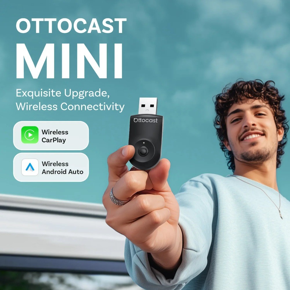 OTTOCAST Mini Pico 3.0 Cube 2 in 1 แบบมีสายไร้สาย CarPlay Android อะแดปเตอร์อัตโนมัติ USB Stick Wifi รถอุปกรณ์เสริม