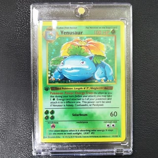 DIY Pokemon คอลเลกชันการ์ดการ์ดอิฐ 1996 1st Edition แฟลชการ์ด Charizard Blastoise PTCG เกมอะนิเมะ Shining