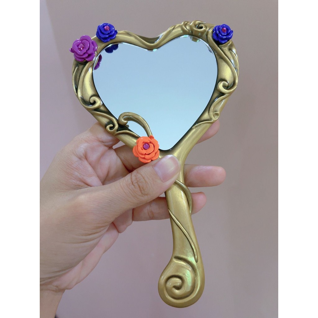 Barbie Diamond Castle กระจกมือถือรูปหัวใจตุ๊กตาบาร์บี้กระจกสไตล์เดียวกัน Aurora Love Lucky Mirror แฟนของขวัญ/ลูกปัด 253.30 - รูปที่ 2