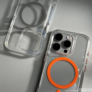 หนาอะคริลิคใสแม่เหล็กเคสแข็งสําหรับ ไอโฟน 11 12 13 14 15 16 มือโปร สูงสุด ปลอกสีขดลวดแม่เหล็กฝาครอบป้องกันสําหรับ ไอโฟน13 กรณี