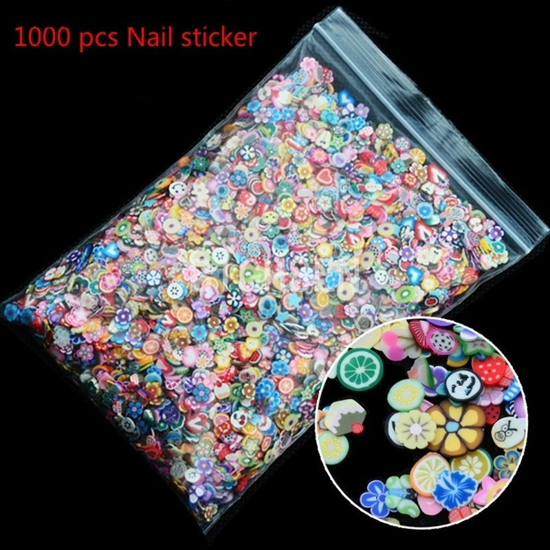 Th สติกเกอร์ ลายผลไม้ สัตว์ 3D DIY สําหรับติดตกแต่งเล็บ 1000 ชิ้น BGH