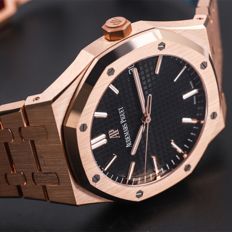 Aibi Royal Oak Series 15500 นาฬิกาข้อมืออัตโนมัติ เส้นผ่าศูนย์กลาง 18k 41 มม. สีโรสโกลด์ สําหรับผู้ชาย
