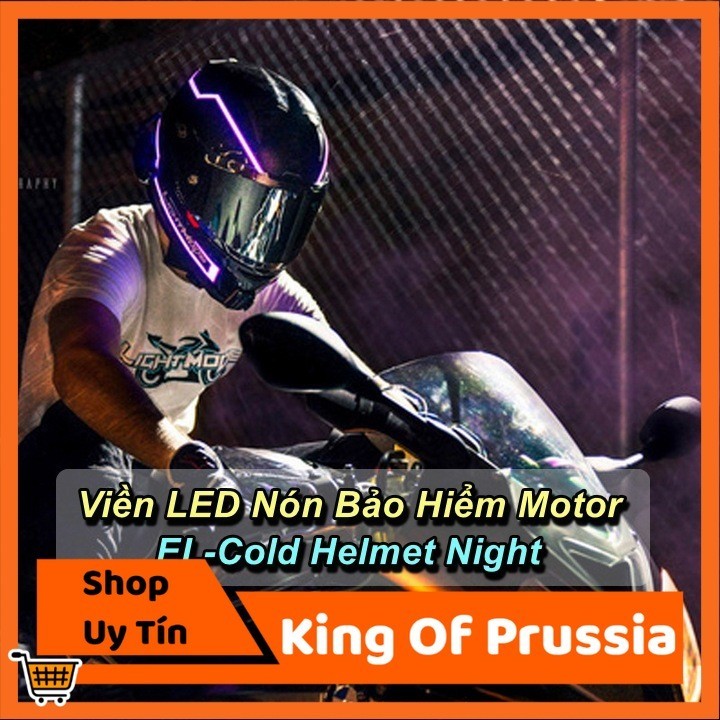 King Of Prussia Premium EL-Cold Helmet Night Motor Helmet LED Light Bezel
