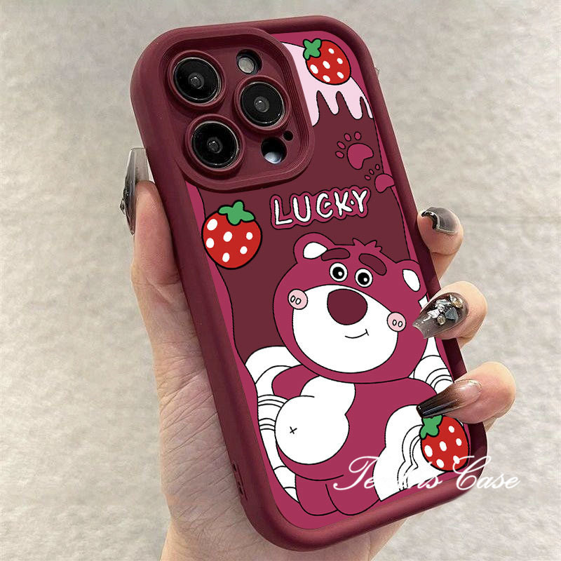 ใหม่ เคสโทรศัพท์มือถือนิ่ม ลายหมี สตรอเบอร์รี่นําโชค สําหรับ Redmi 13C 12 12C 10C 10 10A 9 9A 9C A1 9T Note 13 12 11 11s 10 10s Pro