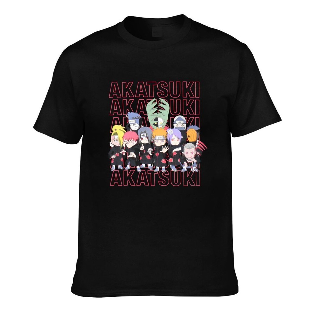 เสื้อยืด Naruto Shippuden Akatsuki Chibi สำหรับผู้ชาย สวมใส่สบาย