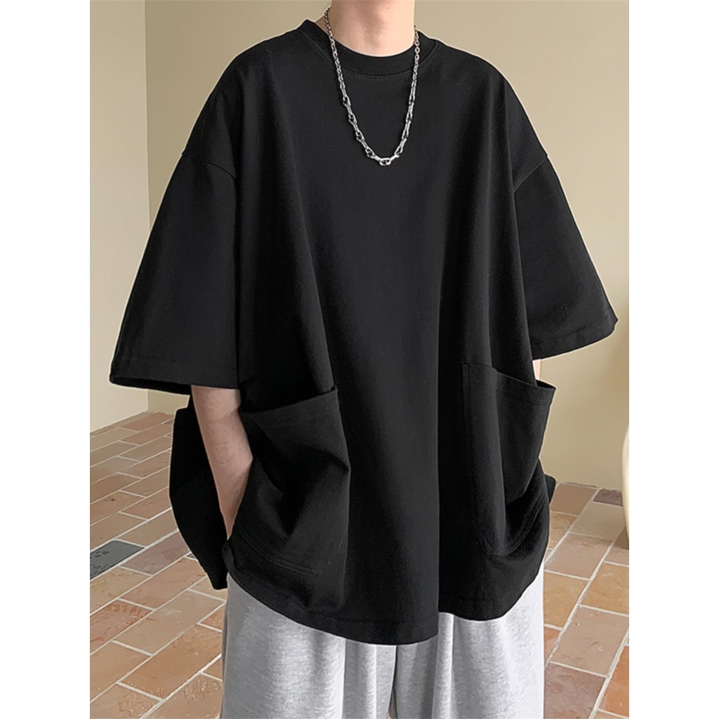 ฤดูร้อนผู้ชายครึ่งแขน High-End เสื้อยืดผู้ชายสวมใส่ Street สวมใส่คู่สวมใส่เสื้อยืดสีขาวเสื้อผ้า
