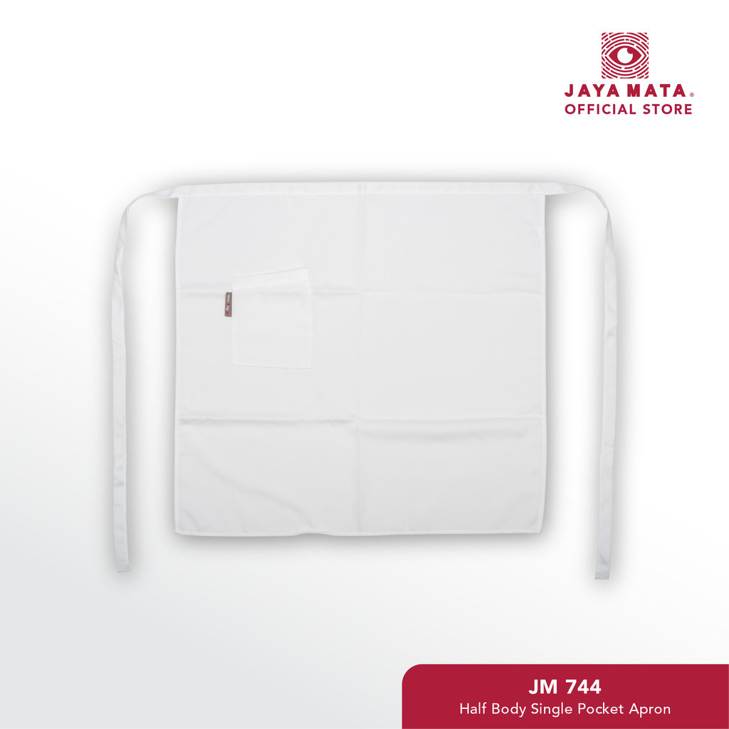 Jaya MATA ผ้ากันเปื้อน แบบครึ่งตัว กระเป๋าเดี่ยว (สีดํา/สีขาว) JM744