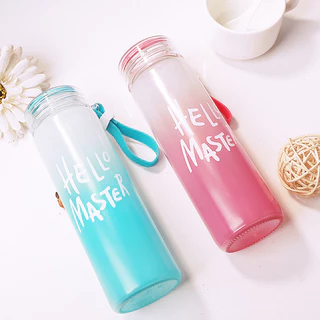 ขวดน้ำ ขวดน้ำพลาสติก คละสี กระบอกใส่น้ำ 480ml💯/ราคาถูก สายซิลิโคน ทนความร้อน อย่างหนา ไม่แตกง่าย มีให้เลือก 4สี