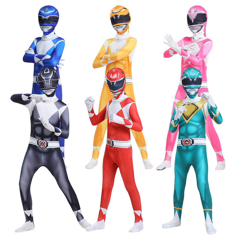 ชุด พาวเวอร์ เรนเจอร์ ผู้ใหญ่ ชุดจั๊มสูทคอสเพลย์ Superhero Power Samurai Sentai Shinkenger Rangers เหมาะกับปาร์ตี้ฮาโลวีน สําหรับ