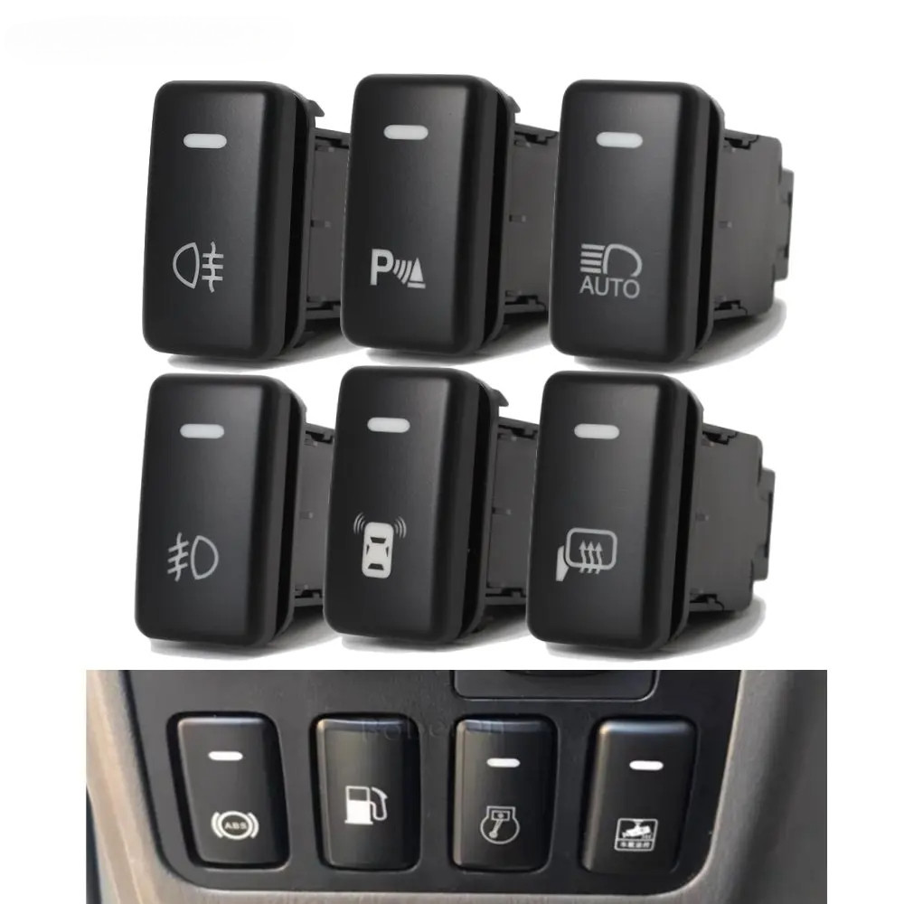 Xm-1 ชิ้น Led ไฟหน้าหมอกกระจกมองหลังความร้อนที่จอดรถเรดาร์สวิทช์ปุ่มกดสําหรับ Toyota FJ Land Cruiser Prado 120 LC100