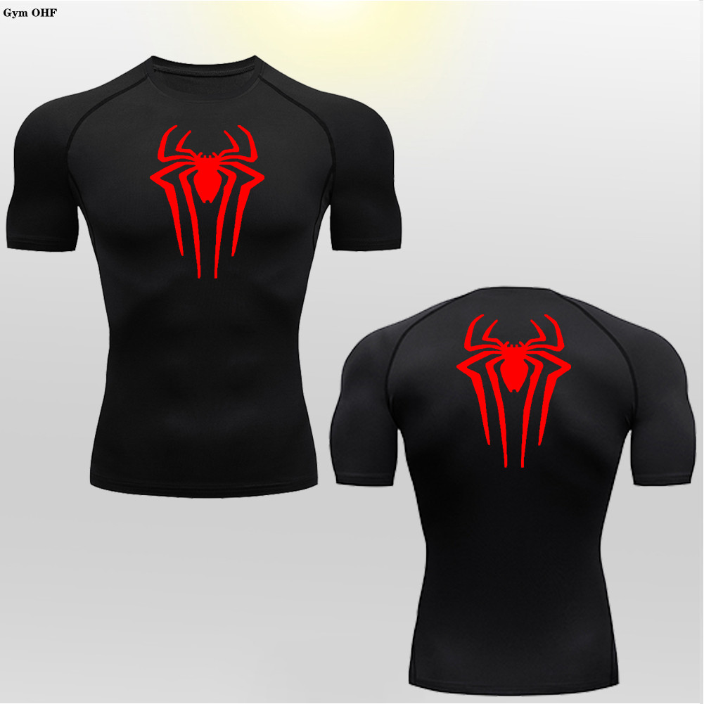 เสื้อยืดแขนสั้น พิมพ์ลายแมงมุม แฟชั่นฤดูร้อน สําหรับผู้ชาย 2024