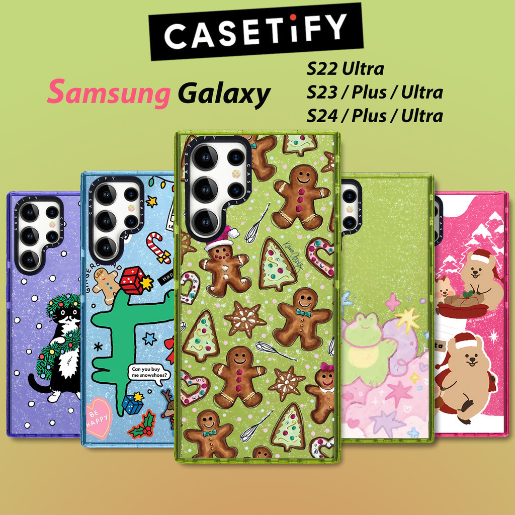เคสโทรศัพท์มือถือ ลายคริสต์มาส บิสกิต แต่งกลิตเตอร์ สําหรับ Samsung Galaxy S24 Ultra S24 Plus S23 S23 Ultra S23 Plus S22 Ultra