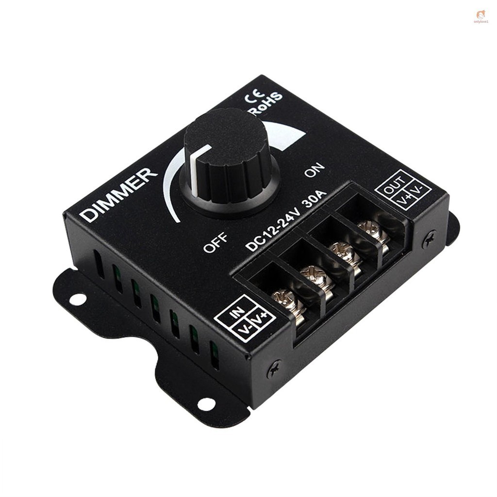 12-24v 30A ไฟ LED Dimmer Stepless Dimming PWM Dimmer สวิทช ์ ลูกบิดคู ่ มือความสว ่ าง Adjuster Cont