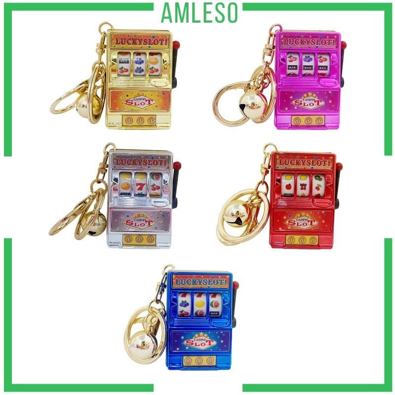 [ Amleso ] Mini Slot Machine Toy Festival Gift Fillers ตลกพร ้ อม Chain Mini