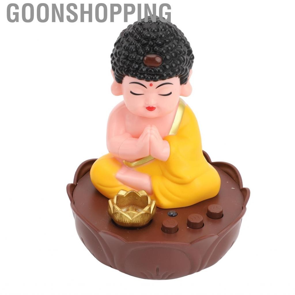 Goonshopping Singing Buddha Figurine USB Charging Desktop Statue With Sound