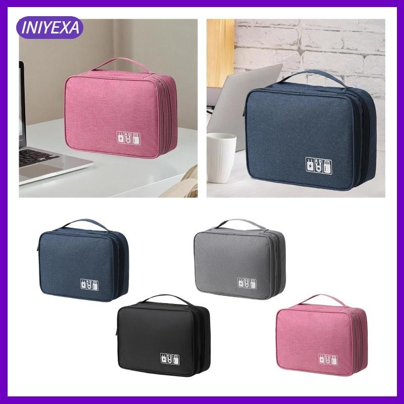 [Iniyexa ] Power Bank Hard Case Holder, Zipper Universal Headphone Storage Bag, Electronic Organizer Bag for Office