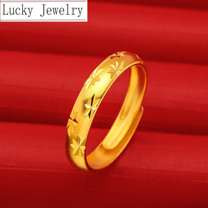 รูปแบบล่าสุด สไตล์คลาสสิก แหวนทองปลอมสวย มีใบรับประกันสินค้า ทองชุบไม่ลอกทองไม่ลอก แหวนทองครึ่งสลึงแท้ แหวนคู่ ปีเซียะทอ