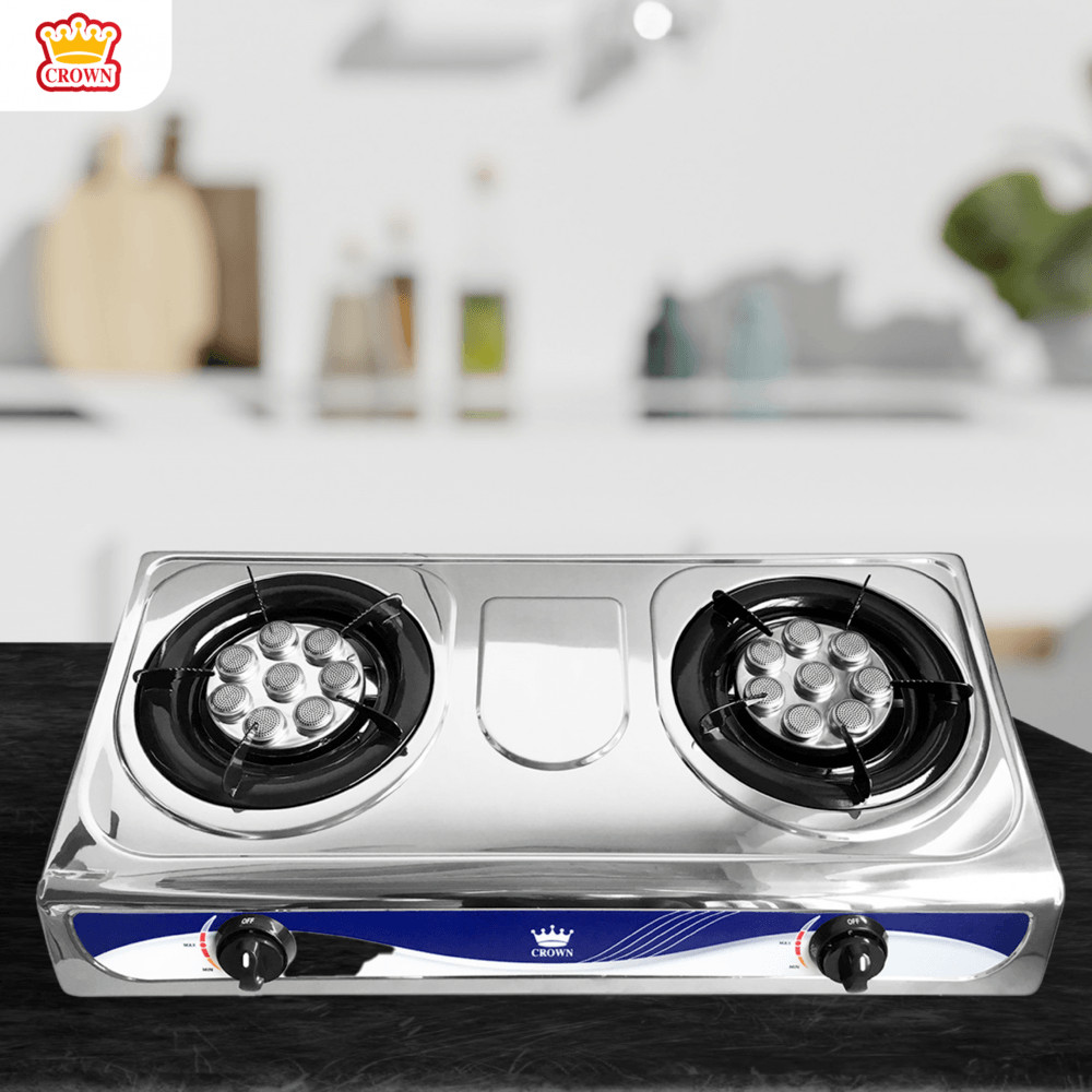 LOCAL789 CROWN เตาแก๊สตั้งโต๊ะหน้าสเตนเลส 2 หัวเตาอินฟาเรด VANDA-SS03 ร้านอยู่ในไทย