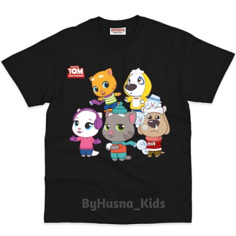 kid tshirt 100-150cm เสื้อยืด พิมพ์ลาย TALKING TOM HEROES TALKING TOM AND FRIENDS พรีเมี่ยม สําหรับเ