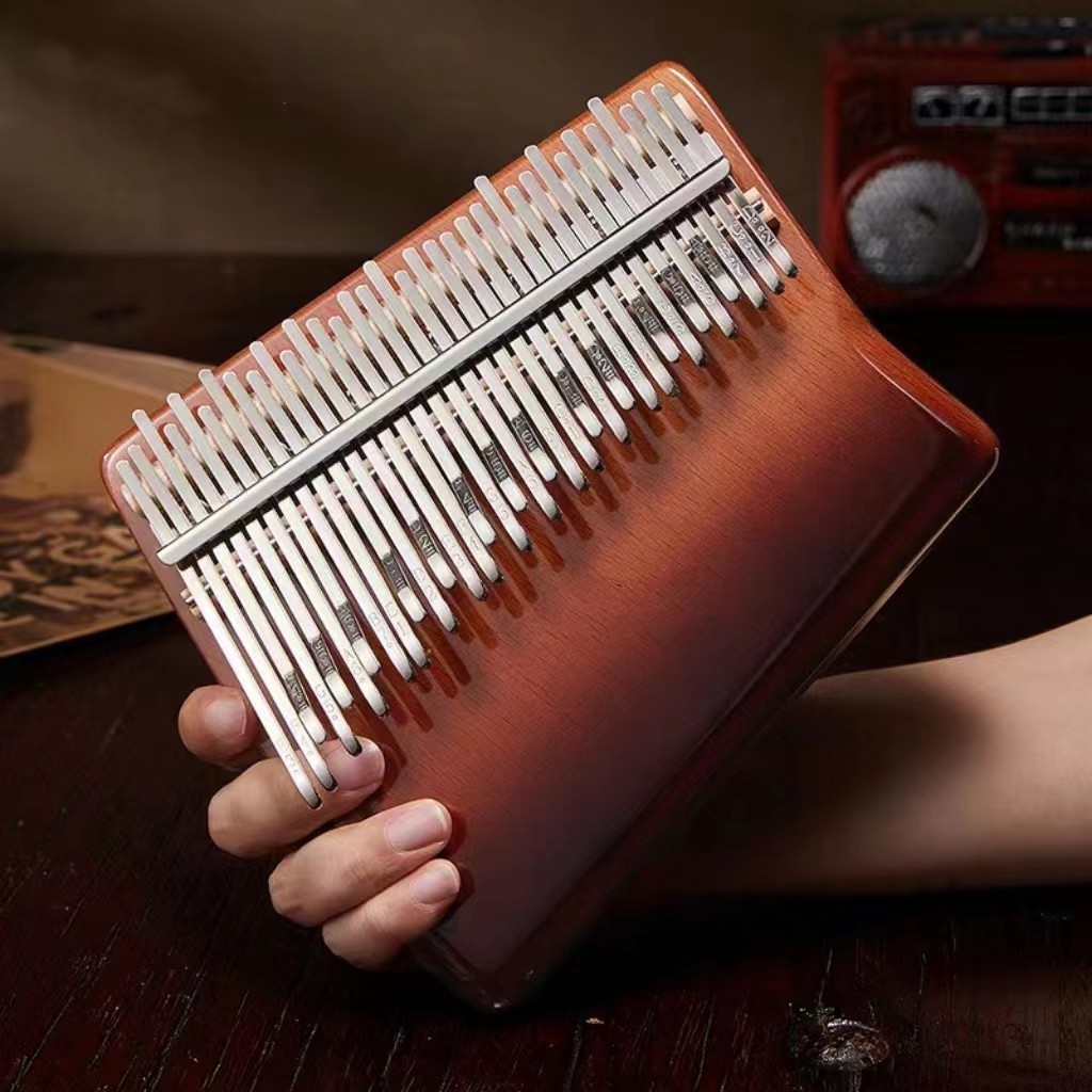 34 คีย์ Kalimba Thumb เปียโน Veneer Beech ไม้ 34 คีย์ Kalimba เปียโนนิ้วเครื่องดนตรีพร้อมกล่องเก็บเพลง Lover ของขวัญ