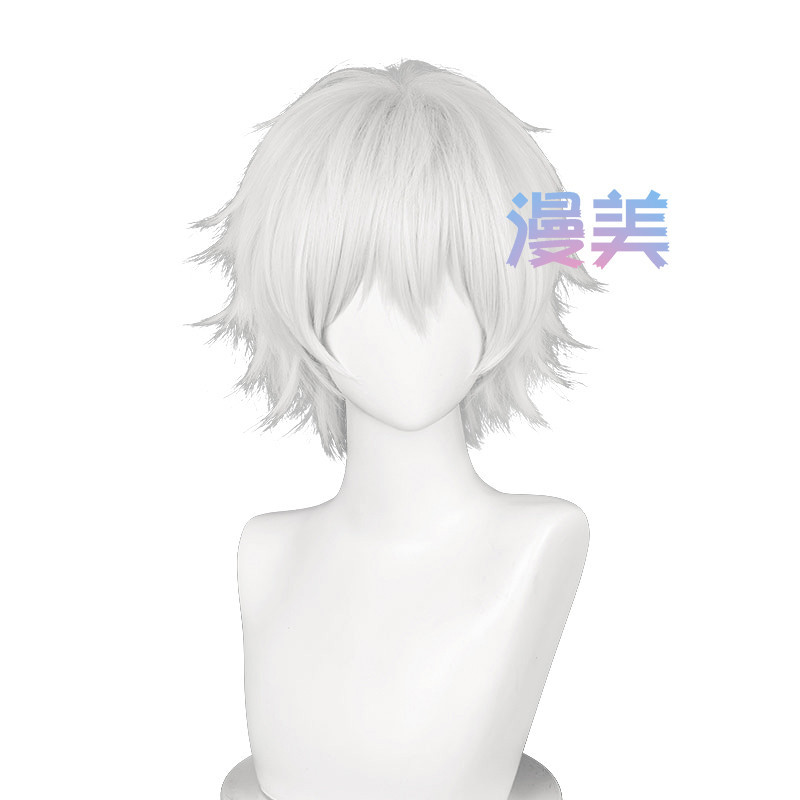 Anime Tokyo Ghoul Ken Kaneki Cosplay Wig 30cm Short Silver White Wigs Heat Resistant Synthetic Hair - รูปที่ 4