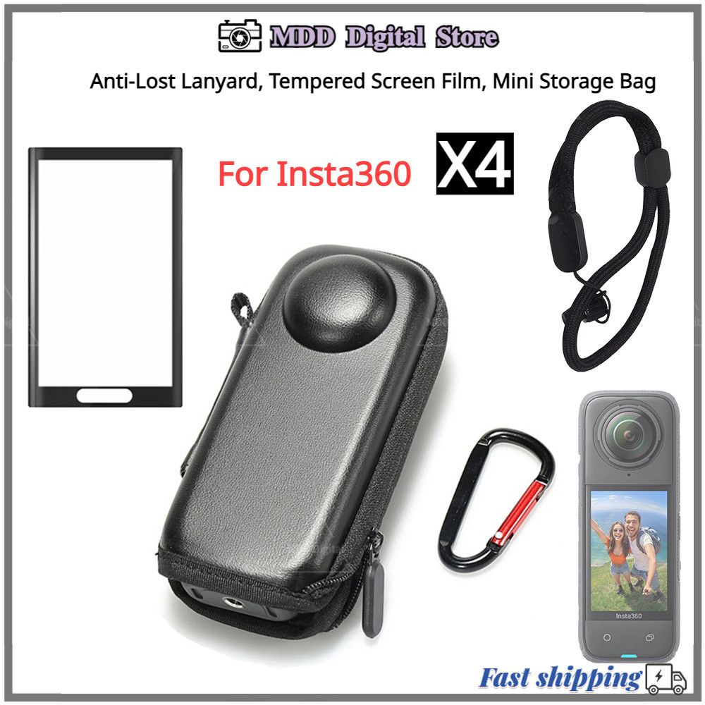 Mini Storage Case สําหรับ Insta360 X4 Protector Storage Case , Insta360 X4 Lanyard Screen Tempered F