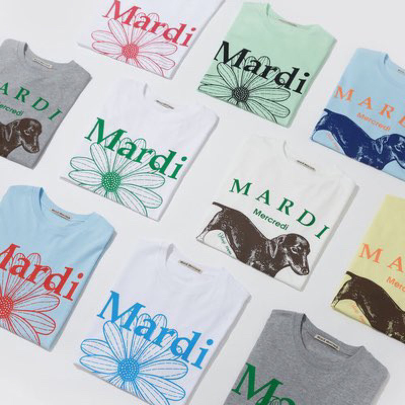 2024 【พร้อมส่ง】ผ้าฝ้ายเนื้อนุ่ม พร้อมส่ง เสื้อ mardi mercredi ของแท้ S-5XL
