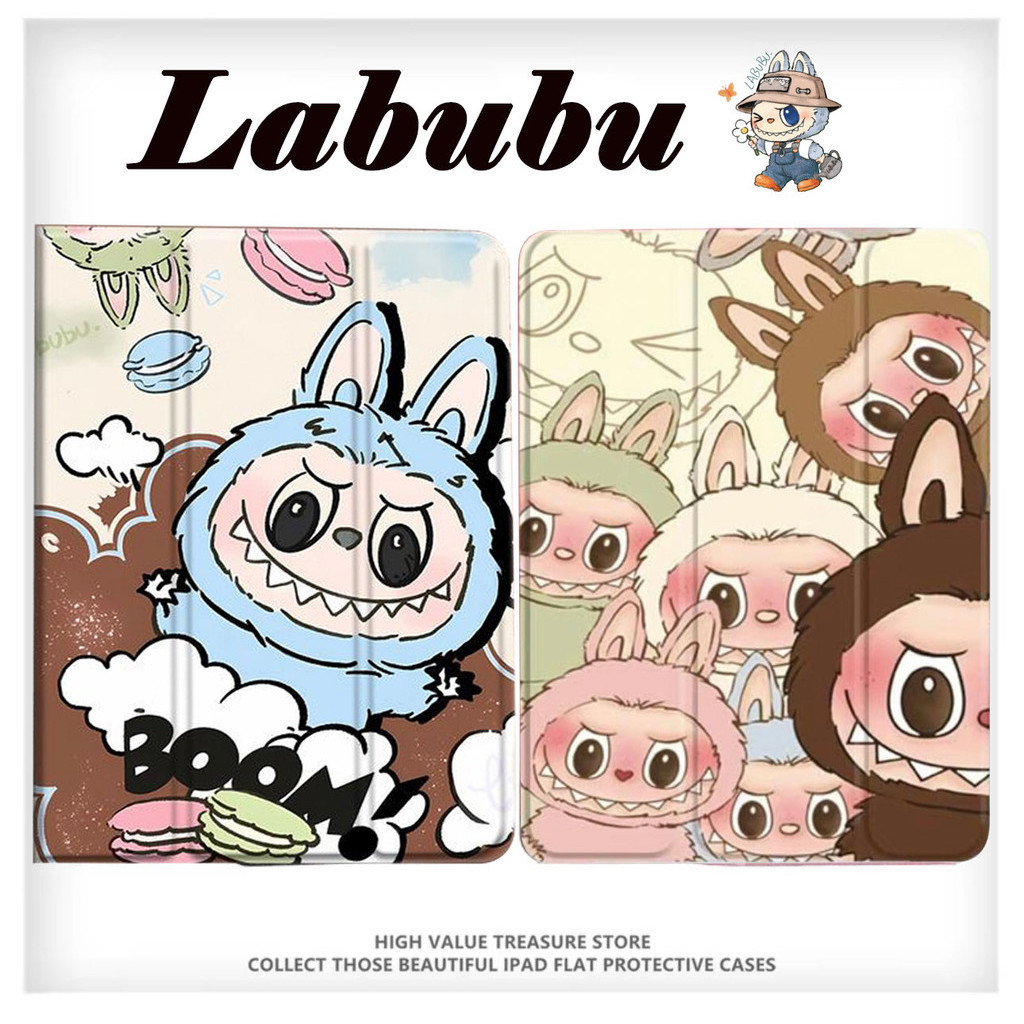 เคสฝาพับ Labubu เคส SAMSUNG Tab S6 lite Tab A7 lite A9 Plus A8 S7 S9 FE มีช่องใส่ปากกา เคสหนัง เคสกันกระแทก Smart Case