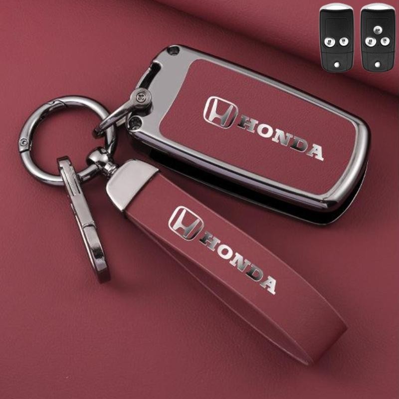 กระเป๋ากุญแจรถยนต์ honda ฝาครอบกุญแจรถผู ้ ถือกุญแจหนังรีโมท Fob สําหรับ Honda Civic Accord Fb กุญแจพับ