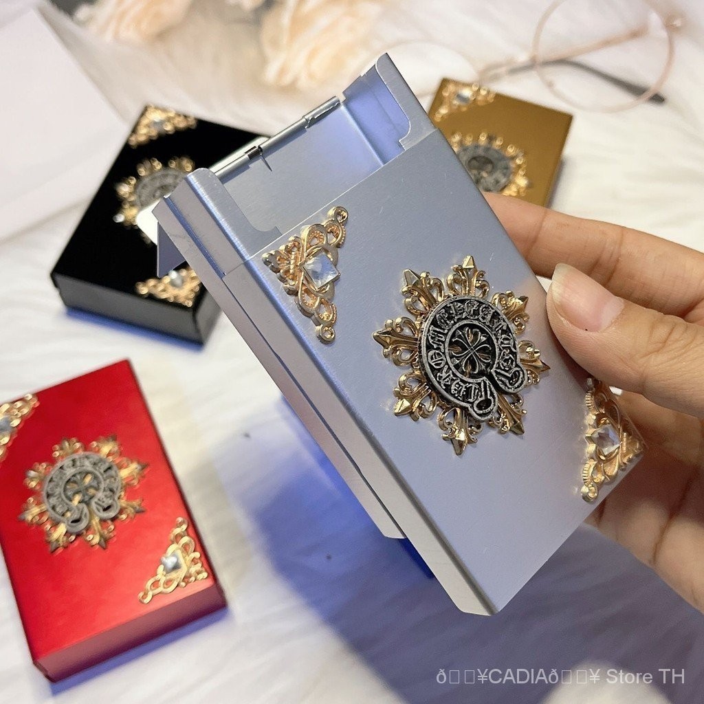 ใหม่สร้างสรรค์ดึงลงกล่องเก็บสไลด์อัตโนมัติโลหะกรณีบุหรี่อินเทรนด์สร้างสรรค์ที่ไม่ซ้ํากันกล่องเก็บบัตรแบบพกพาแบบพกพากล่องยาของขวั